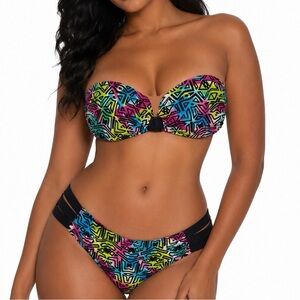 Boho Bikini Matching set - Multicoloured - Size Small